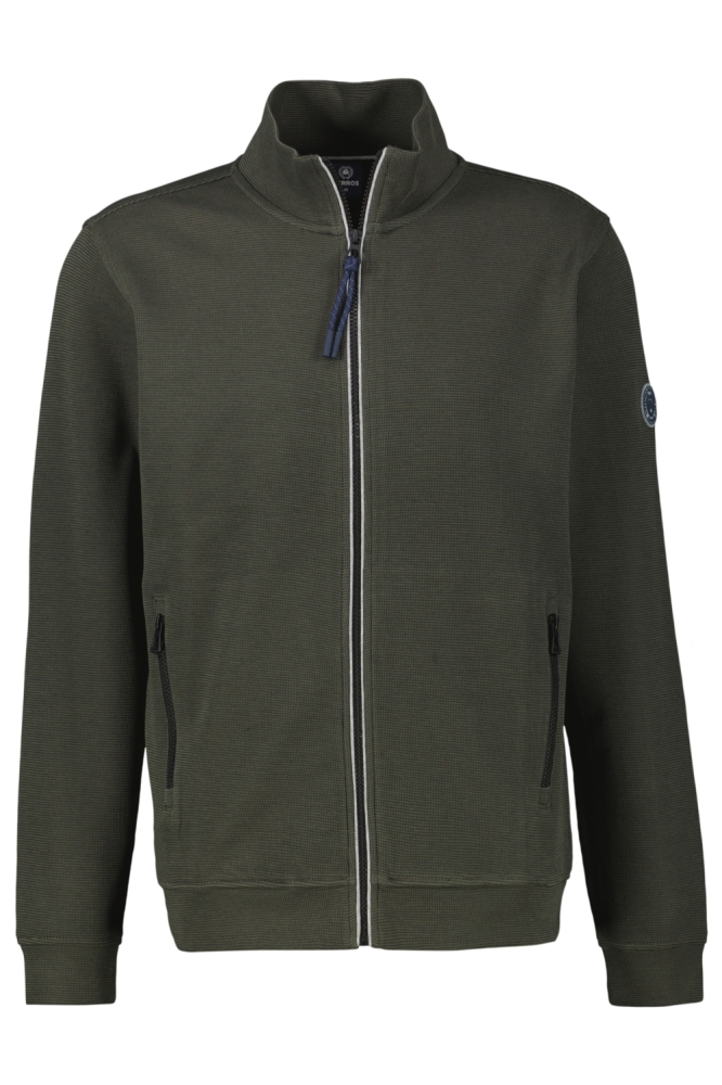 SWEATJACK VAN ZACHTE GESTRUCTUREERDE KWALITEIT2584503 661 NORDIC OLIVE